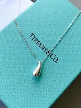 Tiffany & Co. Sterling Silver Water Drop Pendant Necklace